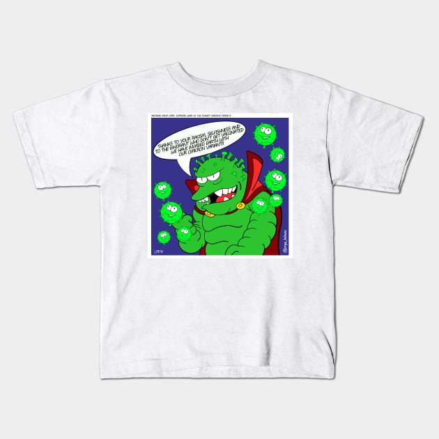 Omicron persei 8, the invasion not so easy of covid19 comic Kids T-Shirt by jorge_lebeau